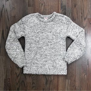 Cat & Jack White Knit Sweater spun with Silver Thread Girls Size XL 14/16